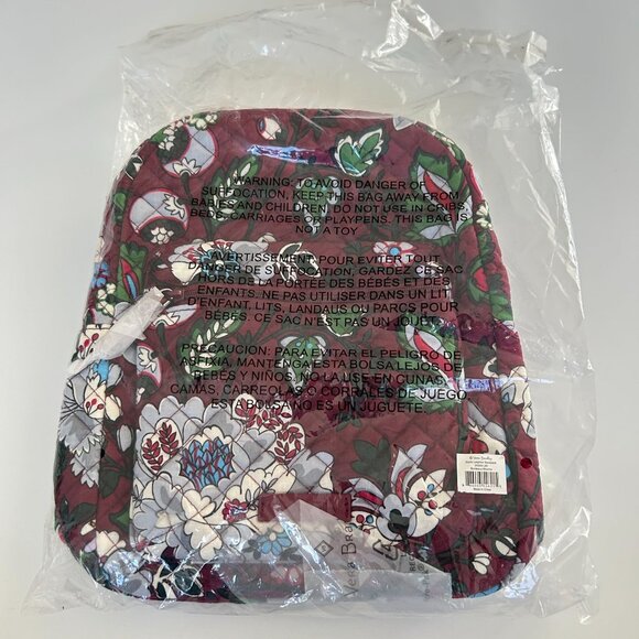 NWT Vera Bradley Iconic Leighton Backpack In Bordeaux Blooms NEW - Picture 5 of 11